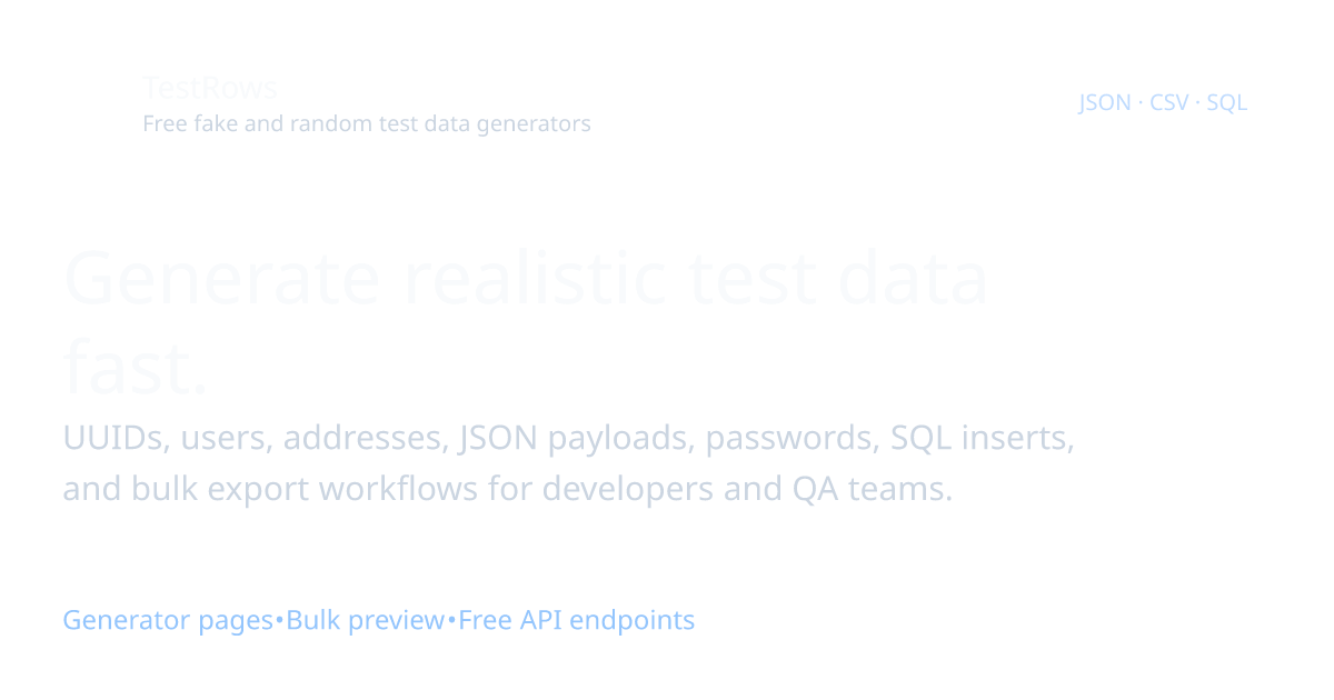 Random User Generator (Free Tool)